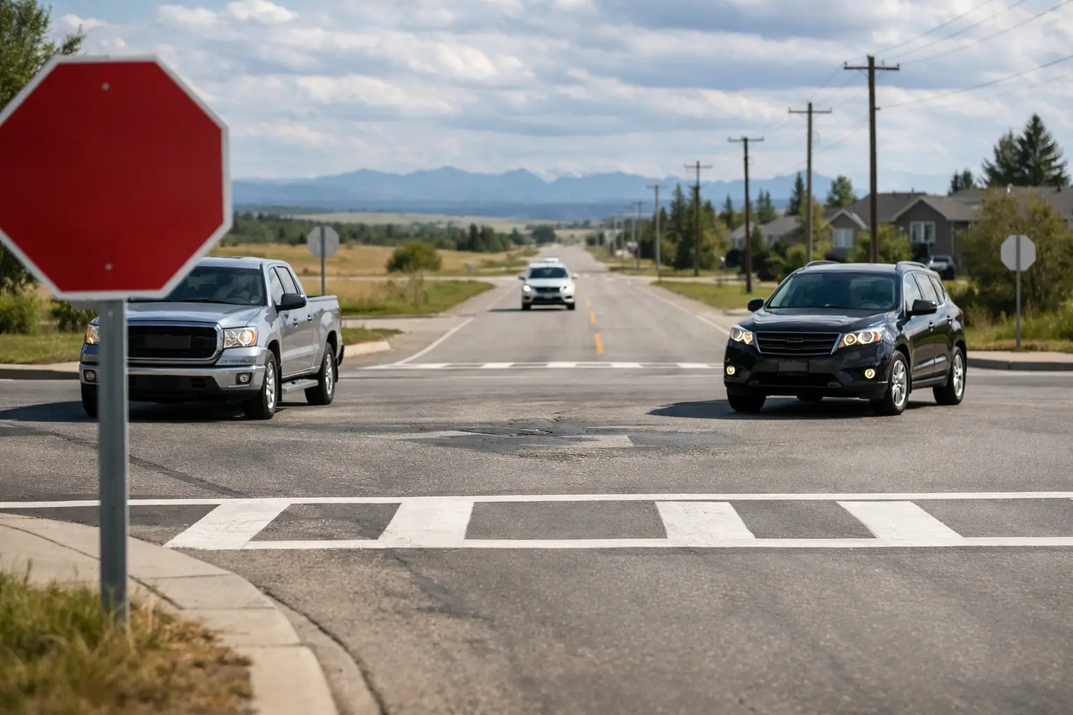 Right of Way Rules Alberta Four-Way Stop